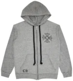 Chrome Hearts Framed Plus Cross Hoodie Grey