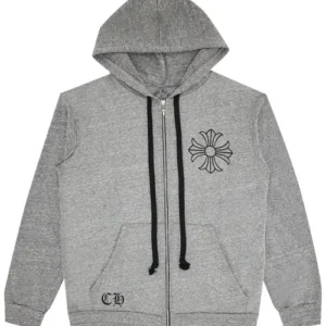 Chrome Hearts Framed Plus Cross Hoodie Grey