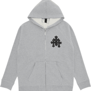 Grey Chrome Hearts Hoodie Zip Up